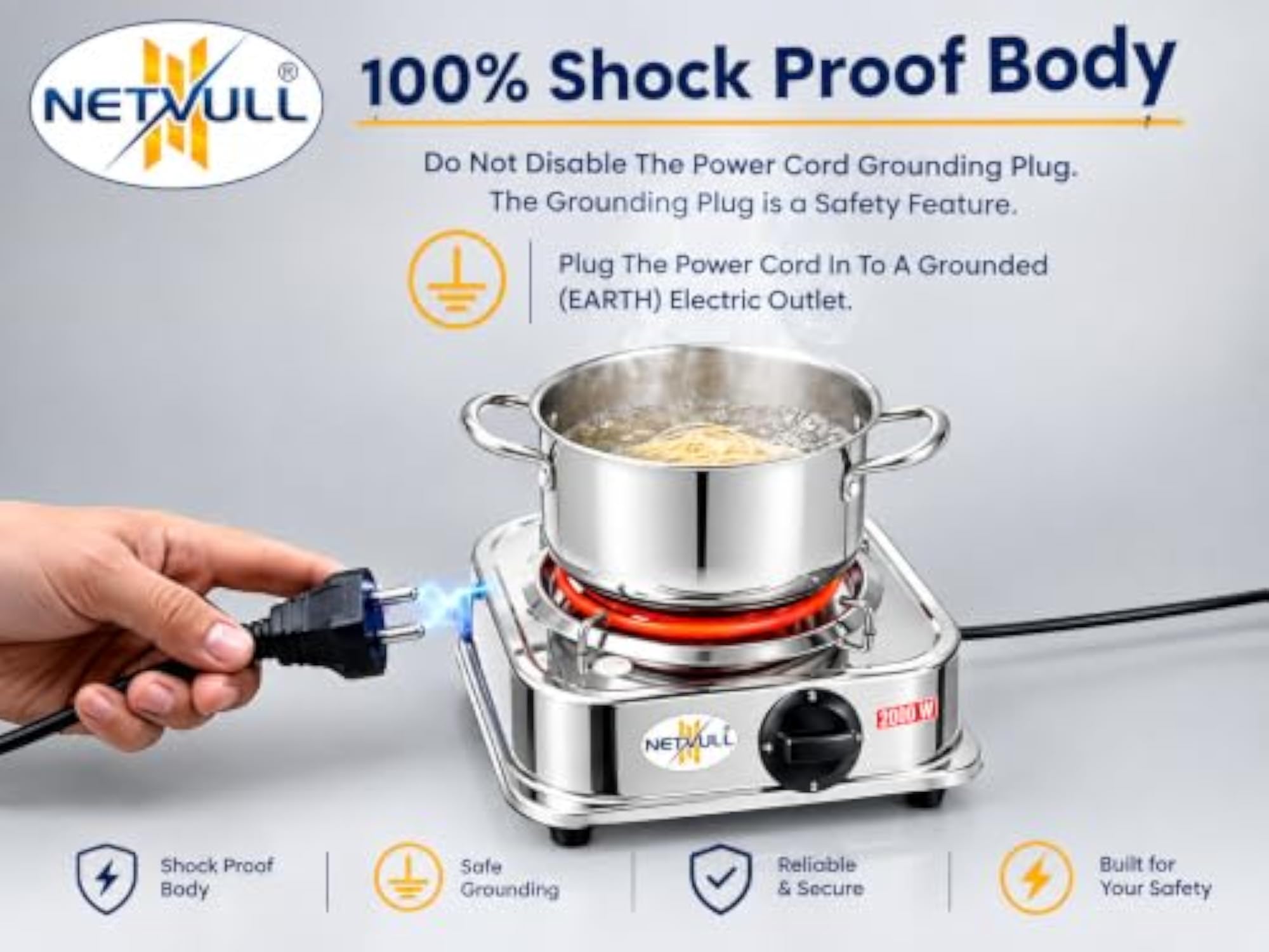 Electric Hot Plate 200W with Stainless Steel Heating Coil
